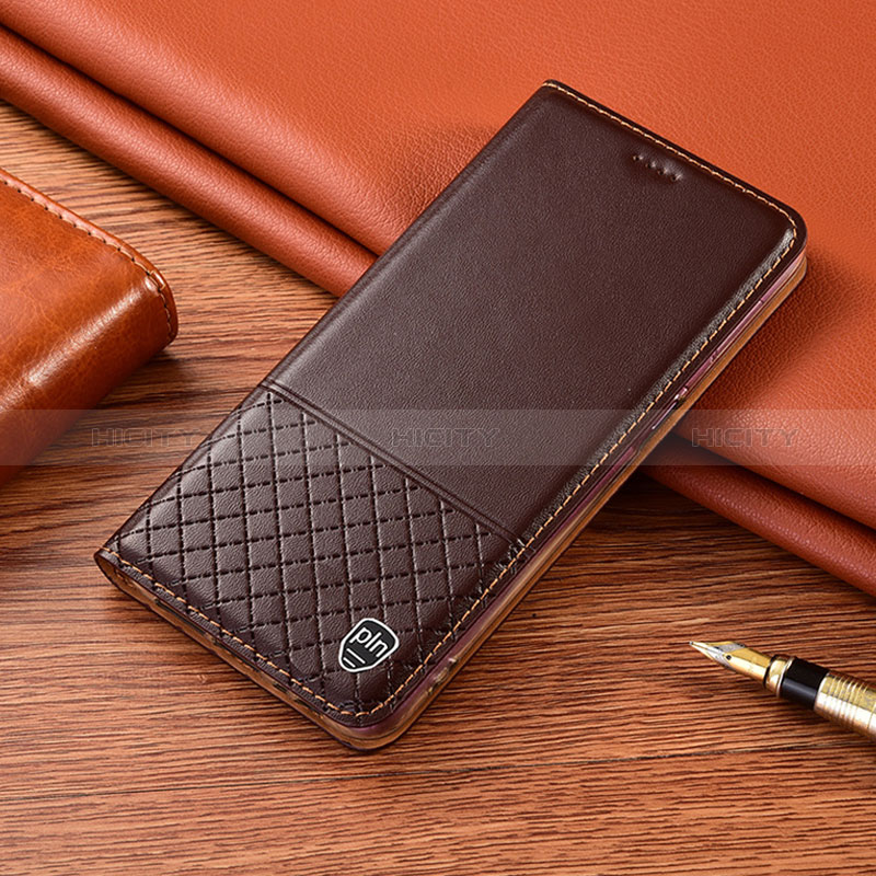 Samsung Galaxy Note 10 Plus 5G用手帳型 レザーケース スタンド カバー H07P サムスン ブラウン
