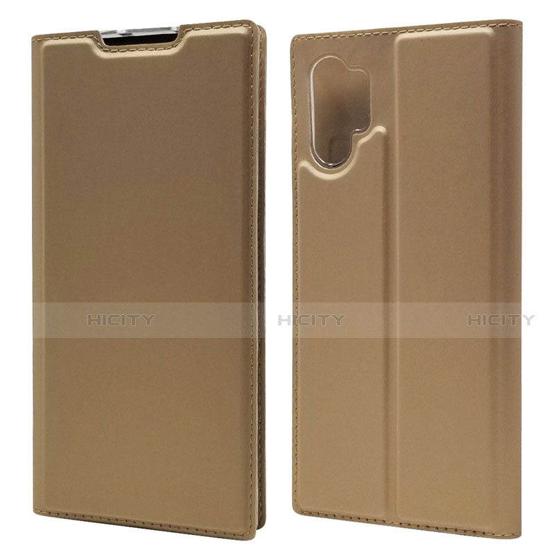 Samsung Galaxy Note 10 Plus 5G用手帳型 レザーケース スタンド カバー L01 サムスン ゴールド
