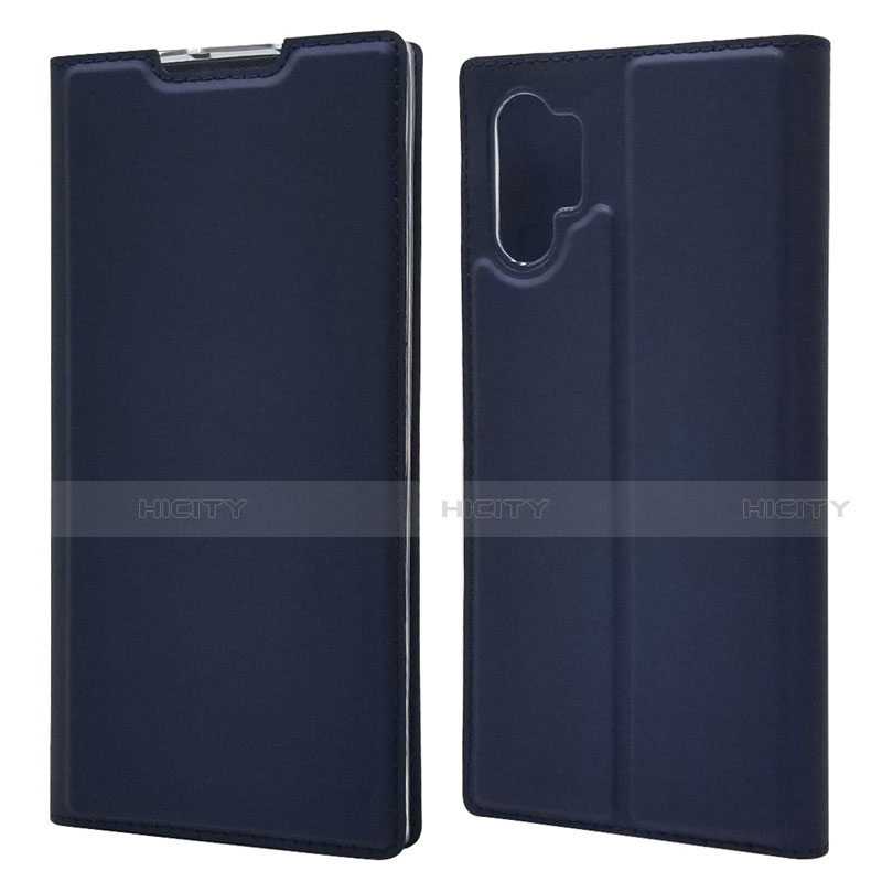 Samsung Galaxy Note 10 Plus 5G用手帳型 レザーケース スタンド カバー L01 サムスン ネイビー