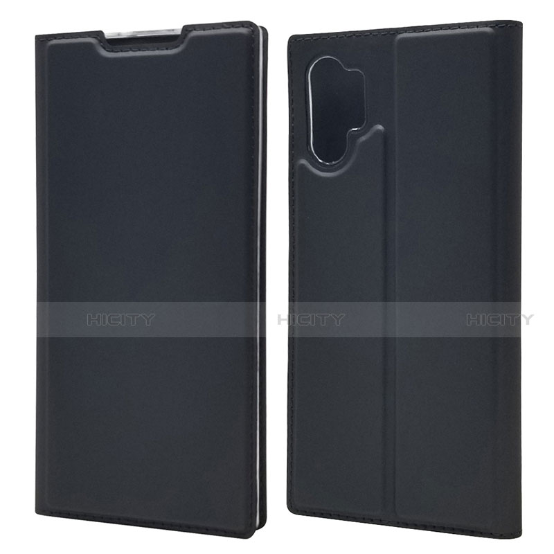 Samsung Galaxy Note 10 Plus 5G用手帳型 レザーケース スタンド カバー L01 サムスン ブラック