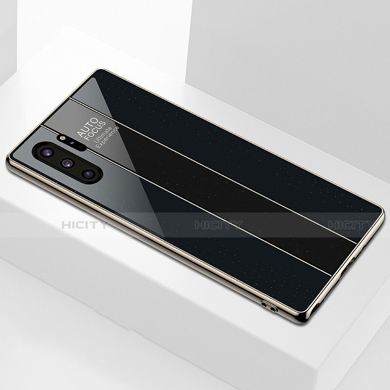 Samsung Galaxy Note 10 Plus 5G用ハイブリットバンパーケース プラスチック 鏡面 カバー M01 サムスン ブラック