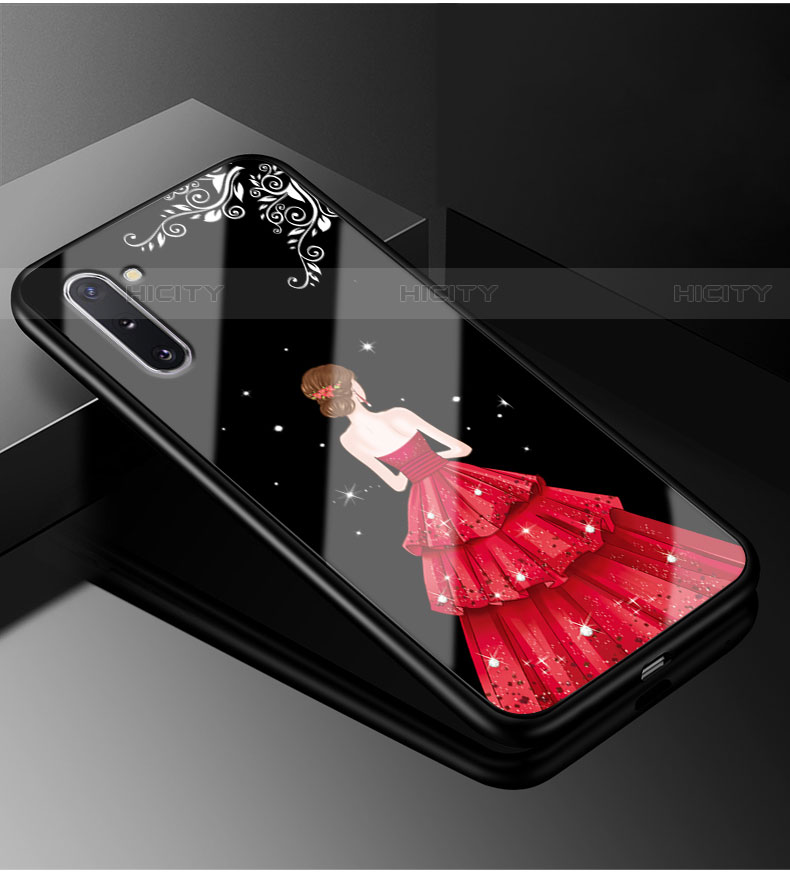 Samsung Galaxy Note 10 Plus 5G用ハイブリットバンパーケース プラスチック ドレスガール ドレス少女 鏡面 カバー サムスン レッド・ブラック