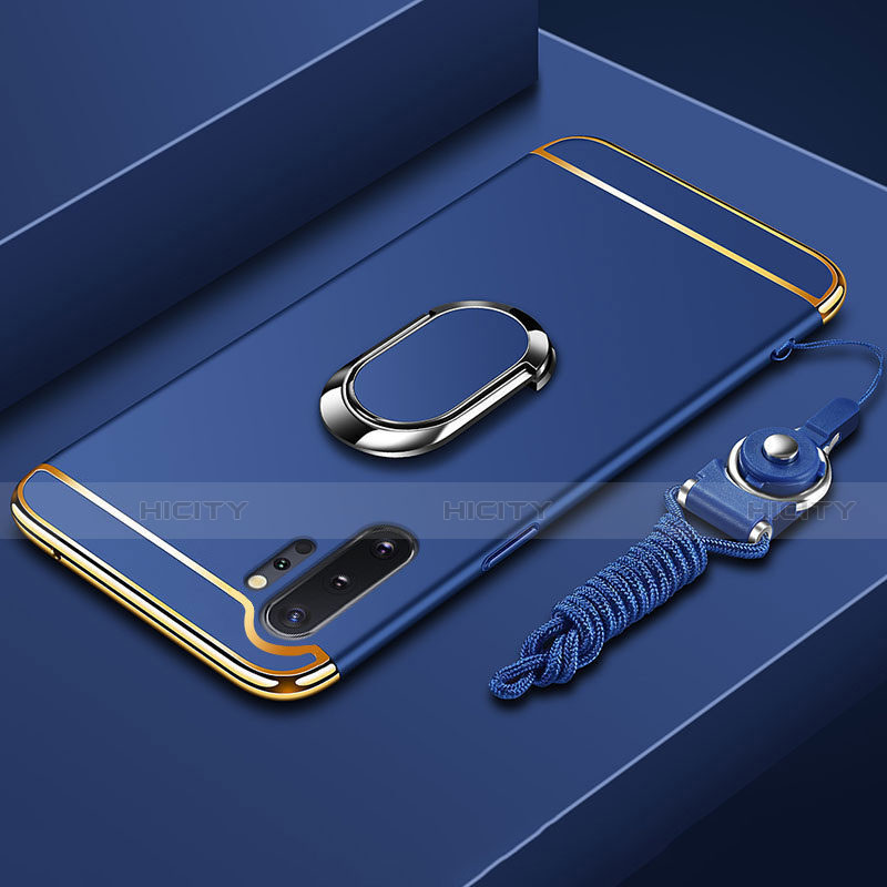 Samsung Galaxy Note 10 Plus 5G用ケース 高級感 手触り良い メタル兼プラスチック バンパー アンド指輪 T01 サムスン 