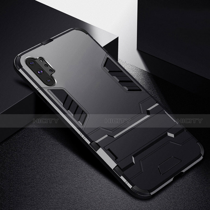Samsung Galaxy Note 10 Plus 5G用ハイブリットバンパーケース スタンド プラスチック 兼シリコーン カバー R02 サムスン 