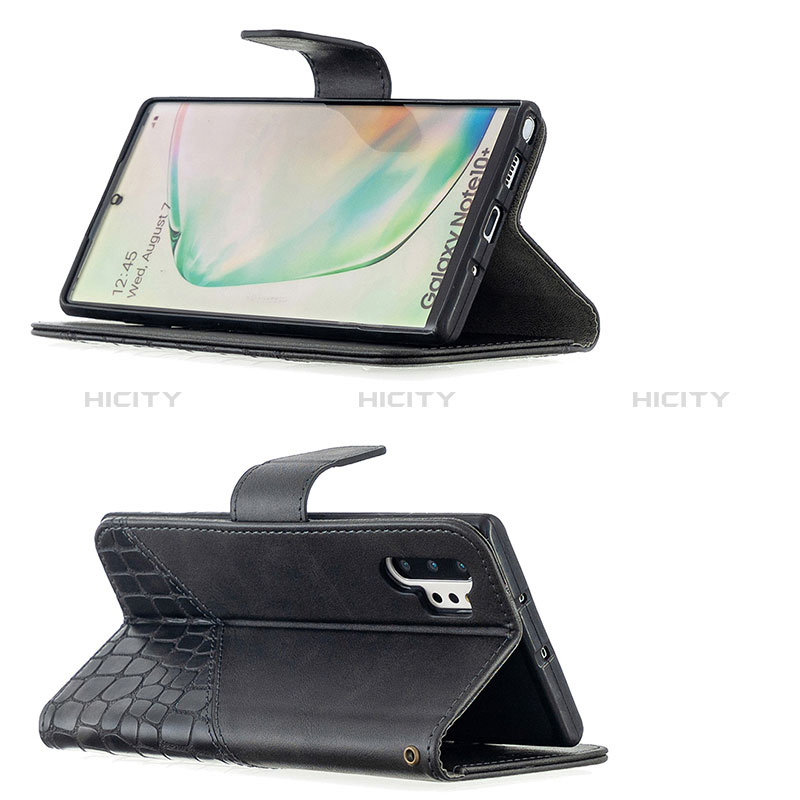 Samsung Galaxy Note 10 Plus 5G用手帳型 レザーケース スタンド カバー B03F サムスン 