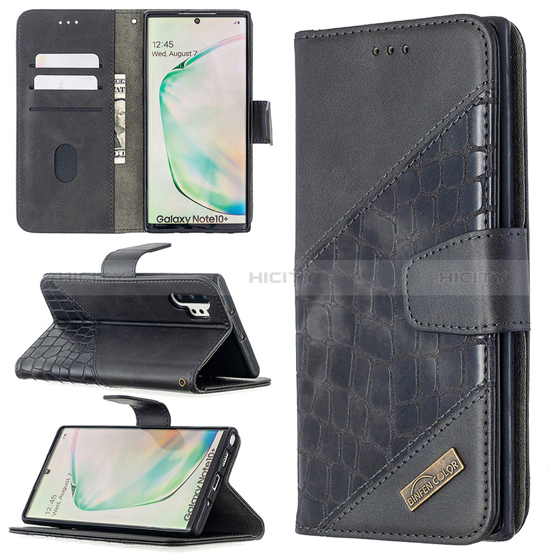 Samsung Galaxy Note 10 Plus 5G用手帳型 レザーケース スタンド カバー B03F サムスン 