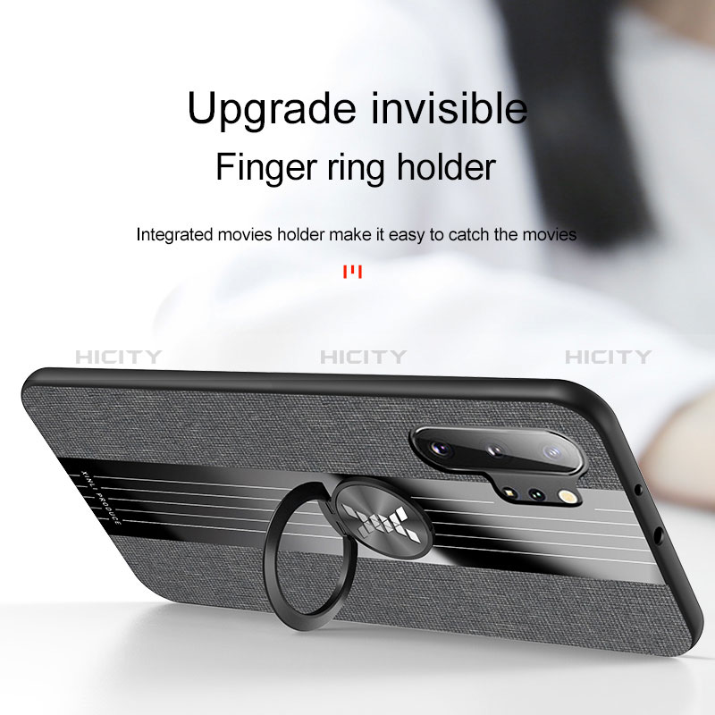 Samsung Galaxy Note 10 Plus 5G用極薄ソフトケース シリコンケース 耐衝撃 全面保護 アンド指輪 マグネット式 バンパー X01L サムスン 
