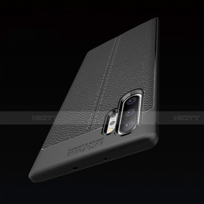 Samsung Galaxy Note 10 Plus 5G用シリコンケース ソフトタッチラバー レザー柄 G01 サムスン 