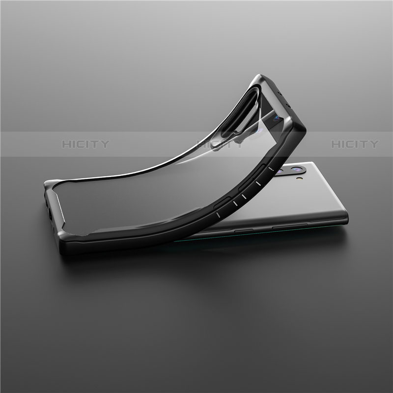 Samsung Galaxy Note 10 Plus 5G用ハイブリットバンパーケース クリア透明 プラスチック 鏡面 カバー M03 サムスン 