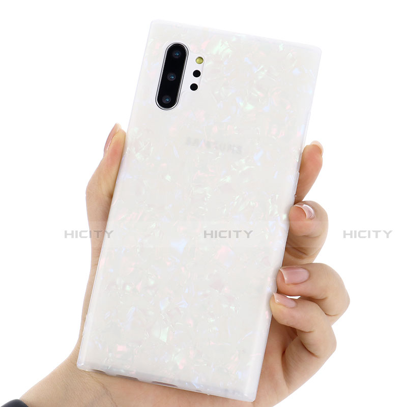 Samsung Galaxy Note 10 Plus 5G用シリコンケース ソフトタッチラバー バタフライ パターン カバー P01 サムスン 