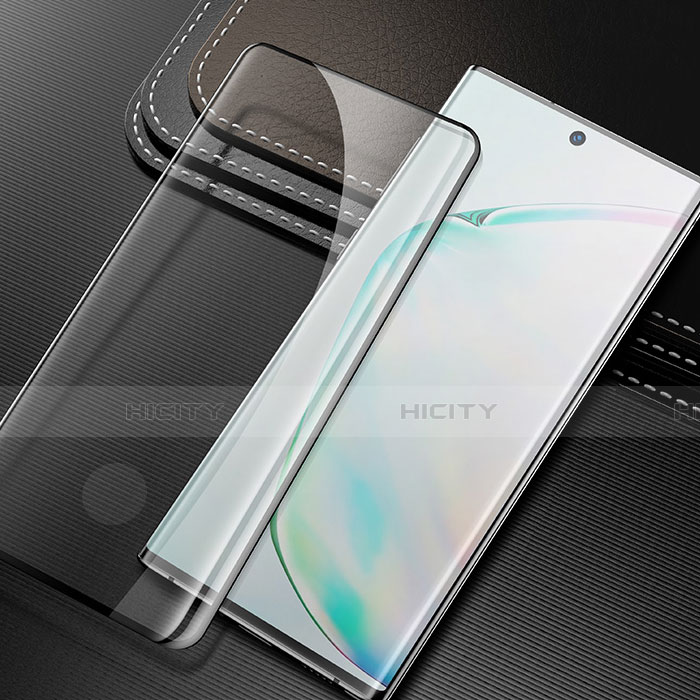 Samsung Galaxy Note 10 Plus 5G用強化ガラス フル液晶保護フィルム F02 サムスン ブラック