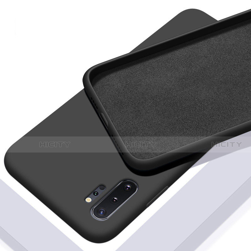 Samsung Galaxy Note 10 Plus用360度 フルカバー極薄ソフトケース シリコンケース 耐衝撃 全面保護 バンパー C01 サムスン ブラック