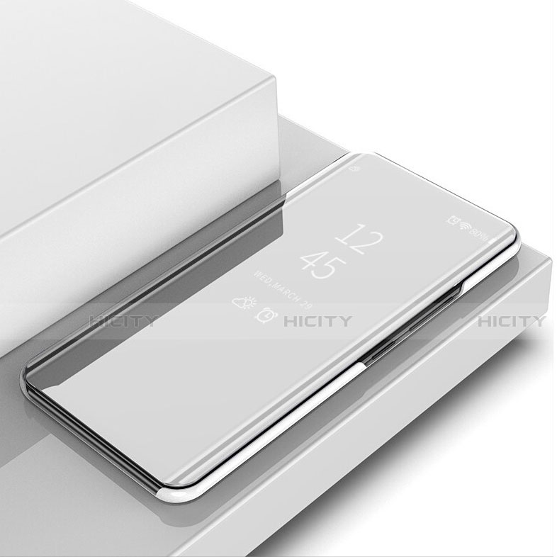 Samsung Galaxy Note 10 Plus用手帳型 レザーケース スタンド 鏡面 カバー M01 サムスン シルバー