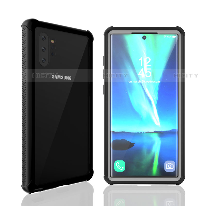 Samsung Galaxy Note 10 Plus用完全防水ケース ハイブリットバンパーカバー 高級感 手触り良い 360度 サムスン ブラック