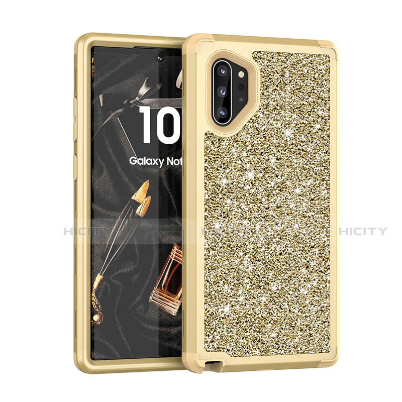 Samsung Galaxy Note 10 Plus用ハイブリットバンパーケース ブリンブリン カバー 前面と背面 360度 フル サムスン ゴールド