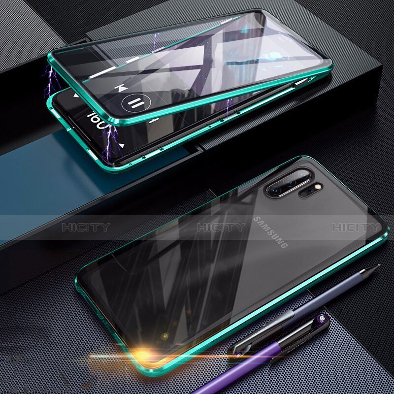 Samsung Galaxy Note 10 Plus用ケース 高級感 手触り良い アルミメタル 製の金属製 360度 フルカバーバンパー 鏡面 カバー サムスン 