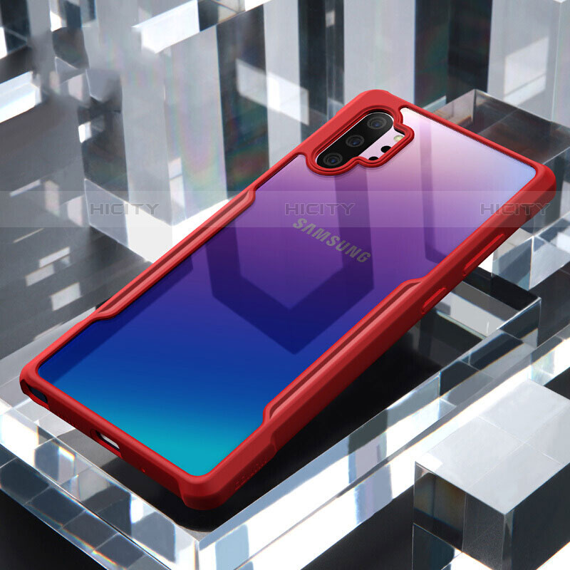 Samsung Galaxy Note 10 Plus用ハイブリットバンパーケース クリア透明 プラスチック 鏡面 カバー M02 サムスン 