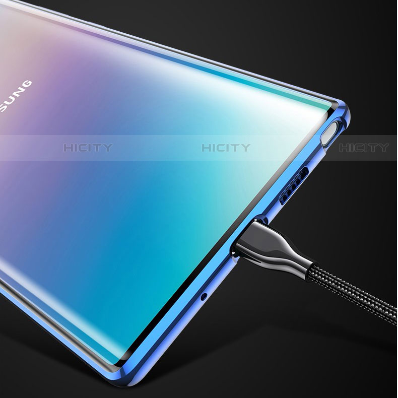Samsung Galaxy Note 10 Plus用ケース 高級感 手触り良い アルミメタル 製の金属製 360度 フルカバーバンパー 鏡面 カバー M03 サムスン 