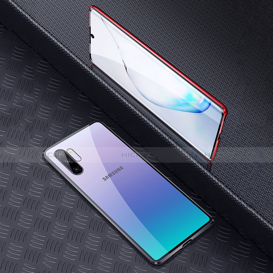 Samsung Galaxy Note 10 Plus用ケース 高級感 手触り良い アルミメタル 製の金属製 360度 フルカバーバンパー 鏡面 カバー M05 サムスン 