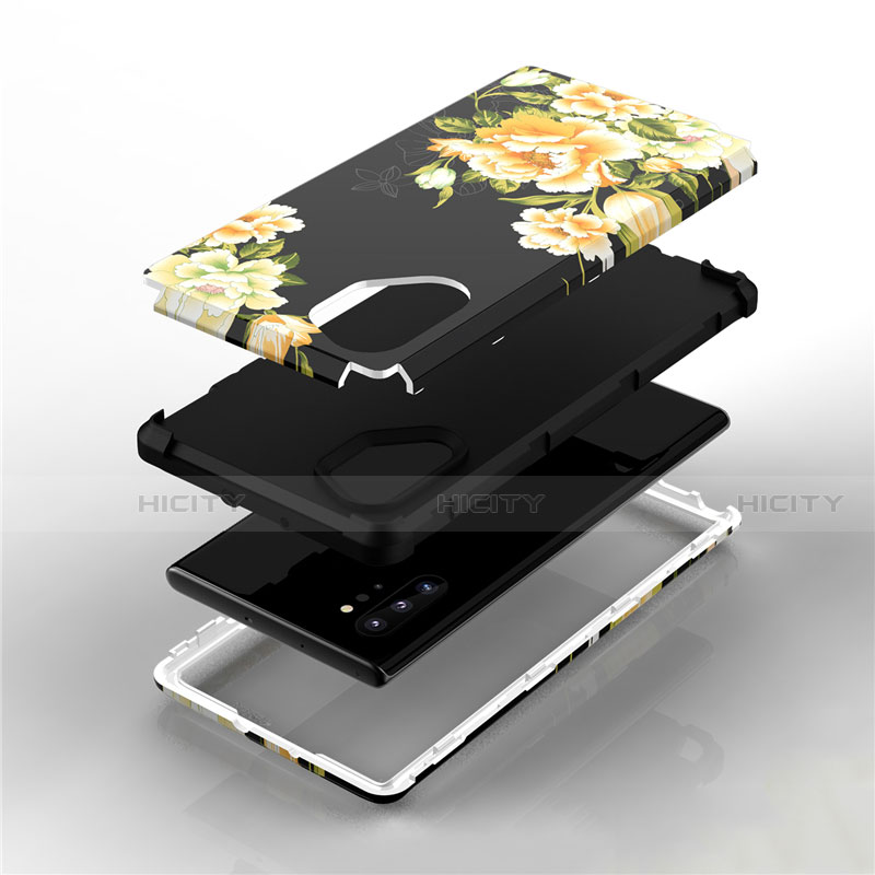 Samsung Galaxy Note 10 Plus用ハイブリットバンパーケース プラスチック 兼シリコーン カバー 前面と背面 360度 フル サムスン 