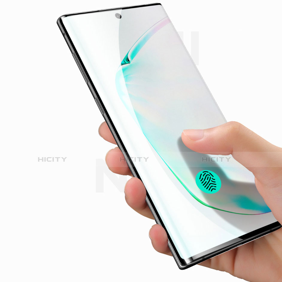 Samsung Galaxy Note 10 Plus用強化ガラス フル液晶保護フィルム F02 サムスン ブラック