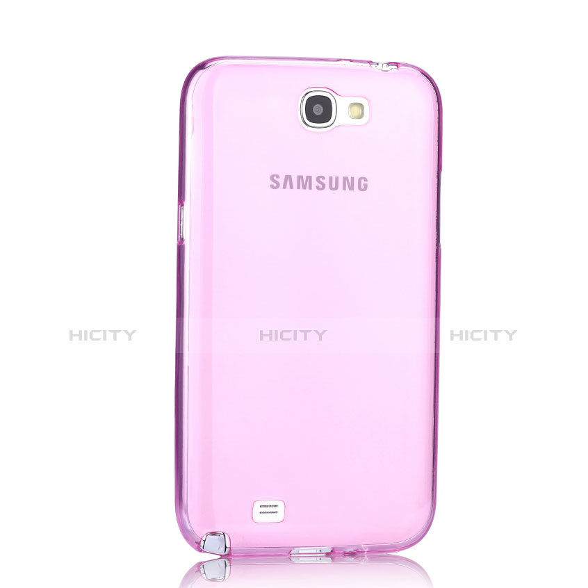 Samsung Galaxy Note 2 N7100 N7105用極薄ソフトケース シリコンケース 耐衝撃 全面保護 クリア透明 サムスン ピンク