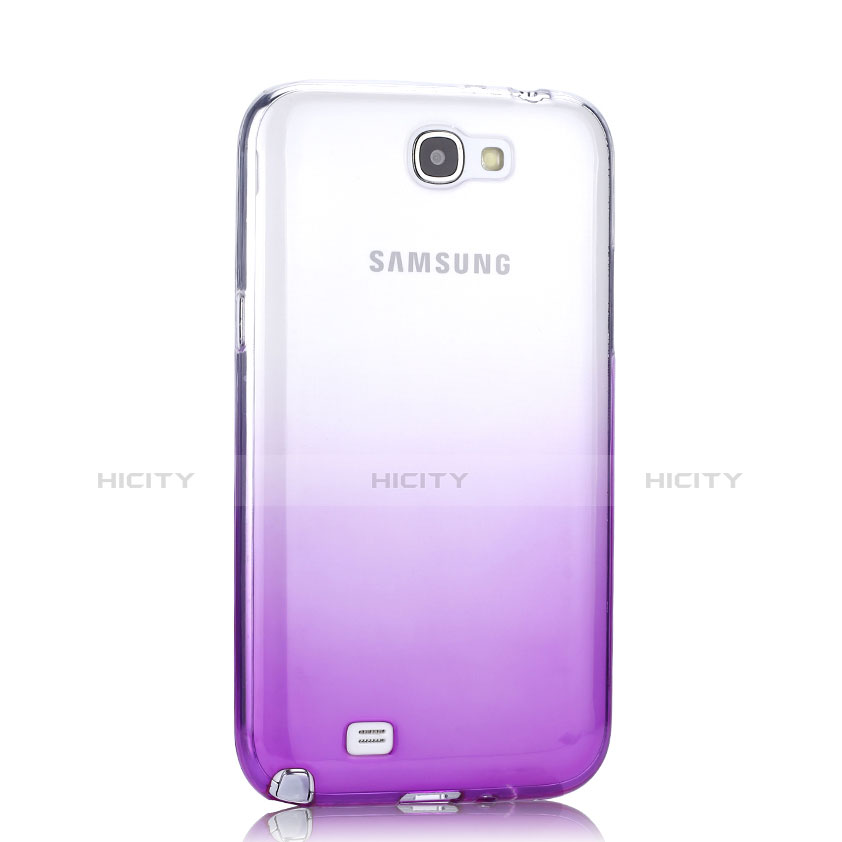 Samsung Galaxy Note 2 N7100 N7105用極薄ソフトケース グラデーション 勾配色 クリア透明 サムスン パープル