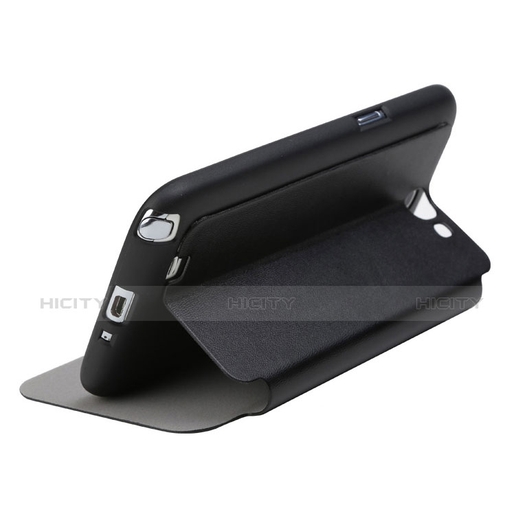 Samsung Galaxy Note 2 N7100 N7105用手帳型 レザーケース スタンド L01 サムスン ブラック