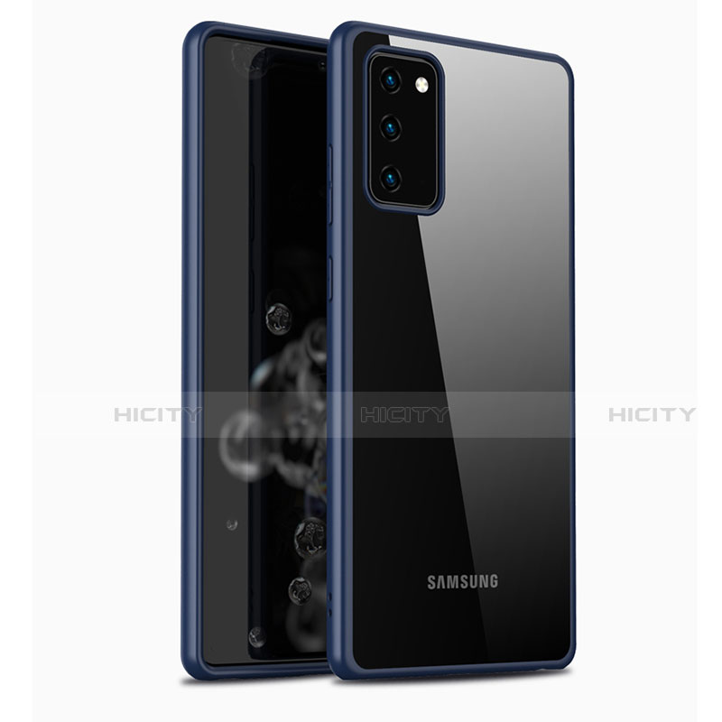 Samsung Galaxy Note 20 5G用ハイブリットバンパーケース クリア透明 プラスチック 鏡面 カバー M03 サムスン ネイビー