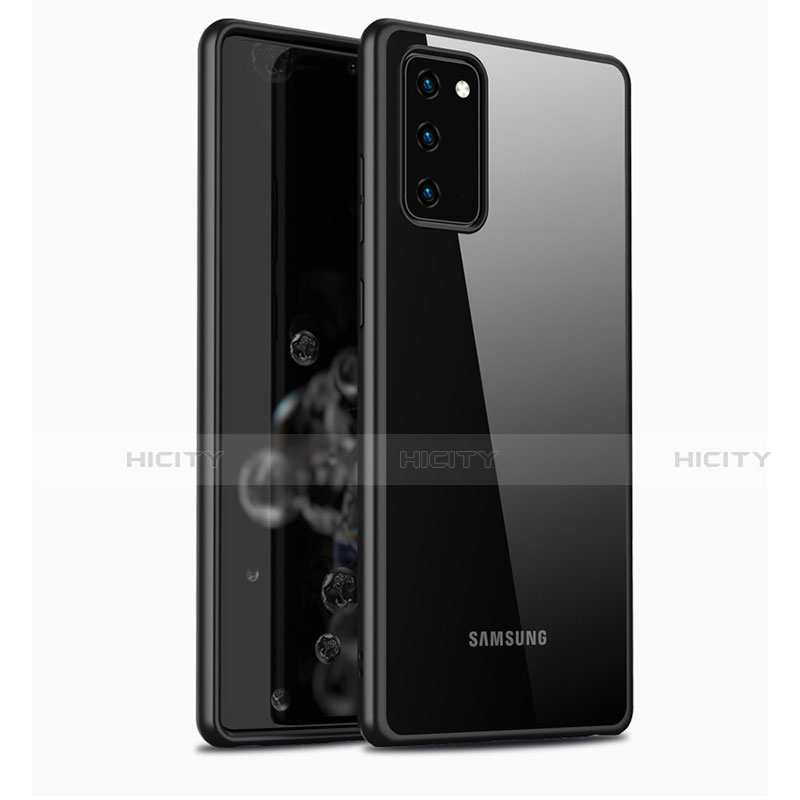 Samsung Galaxy Note 20 5G用ハイブリットバンパーケース クリア透明 プラスチック 鏡面 カバー M03 サムスン ブラック