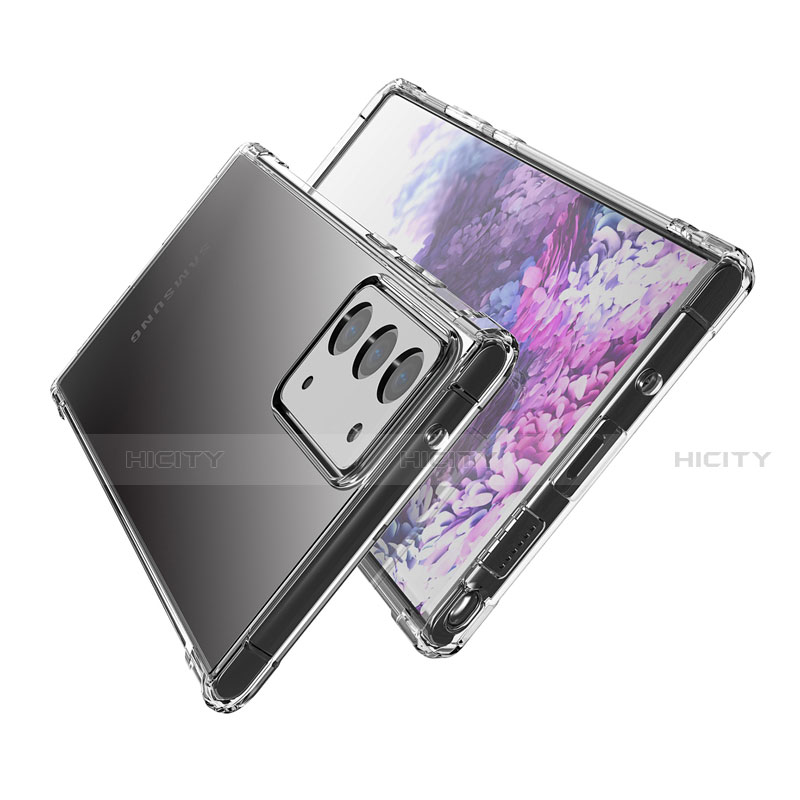 Samsung Galaxy Note 20 5G用極薄ソフトケース シリコンケース 耐衝撃 全面保護 クリア透明 T04 サムスン クリア