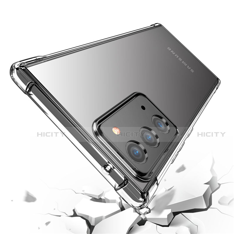 Samsung Galaxy Note 20 5G用極薄ソフトケース シリコンケース 耐衝撃 全面保護 クリア透明 T04 サムスン クリア