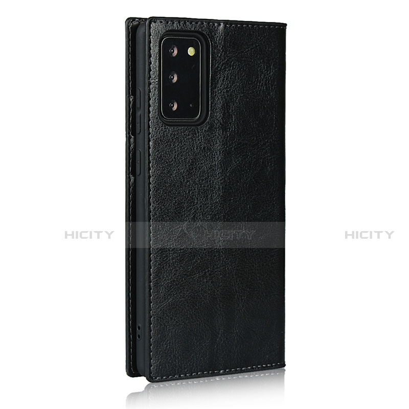 Samsung Galaxy Note 20 5G用手帳型 レザーケース スタンド カバー N04 サムスン ブラック