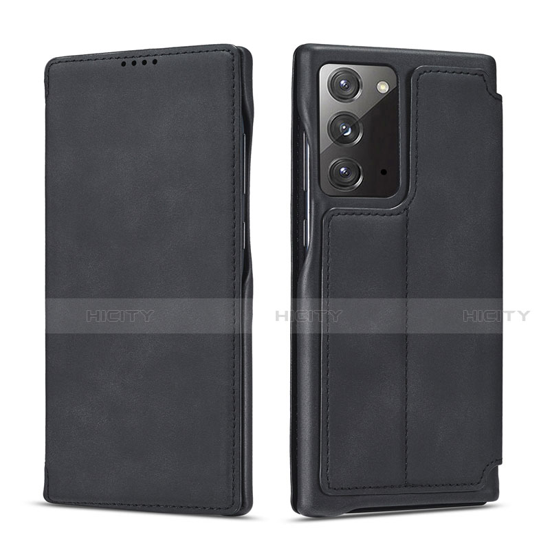 Samsung Galaxy Note 20 5G用手帳型 レザーケース スタンド カバー N09 サムスン ブラック