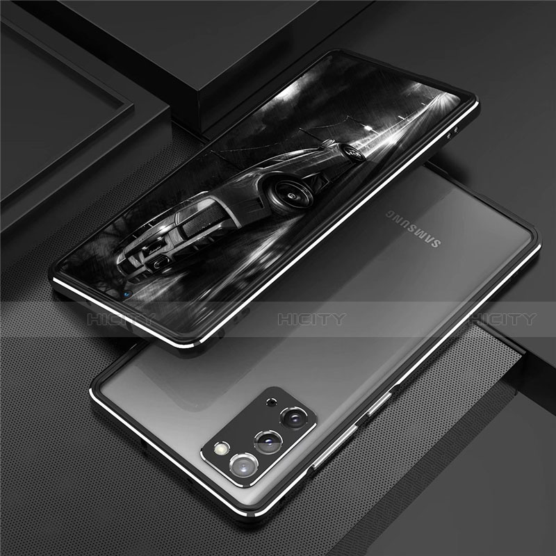 Samsung Galaxy Note 20 5G用ケース 高級感 手触り良い アルミメタル 製の金属製 バンパー カバー T01 サムスン シルバー・ブラック