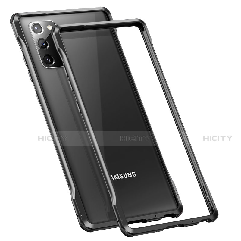 Samsung Galaxy Note 20 5G用ケース 高級感 手触り良い アルミメタル 製の金属製 バンパー カバー N01 サムスン ブラック