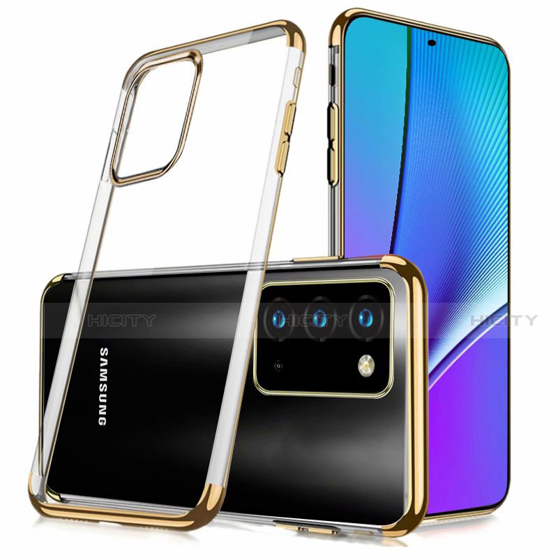 Samsung Galaxy Note 20 5G用極薄ソフトケース シリコンケース 耐衝撃 全面保護 クリア透明 N02 サムスン ゴールド