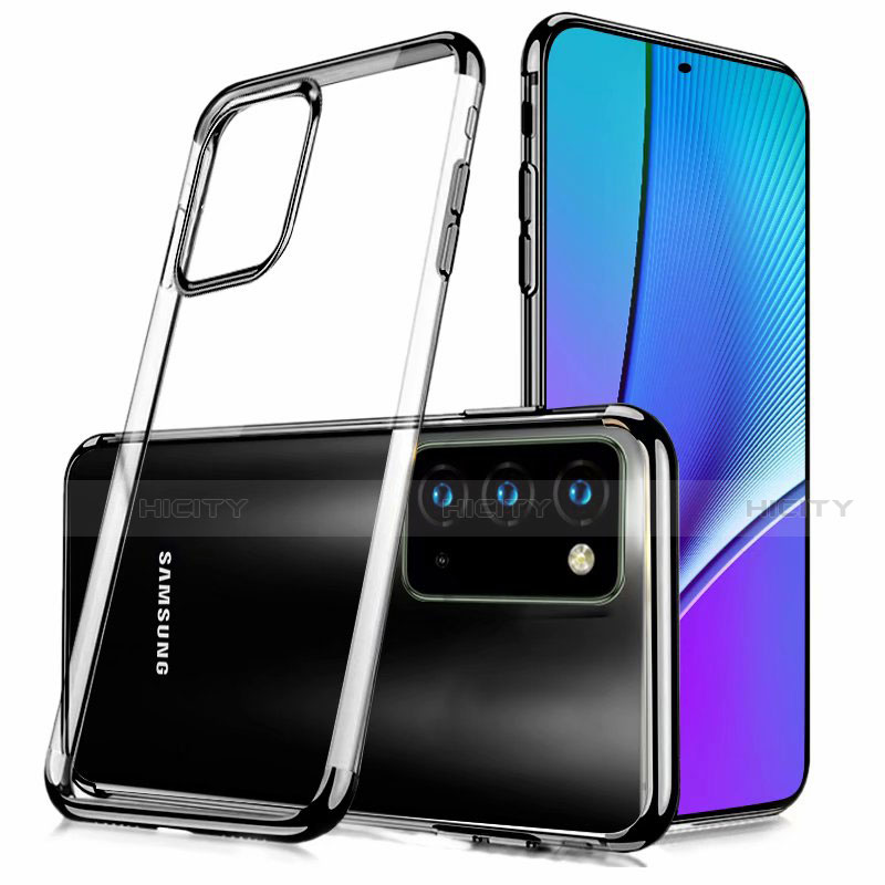 Samsung Galaxy Note 20 5G用極薄ソフトケース シリコンケース 耐衝撃 全面保護 クリア透明 N02 サムスン ブラック
