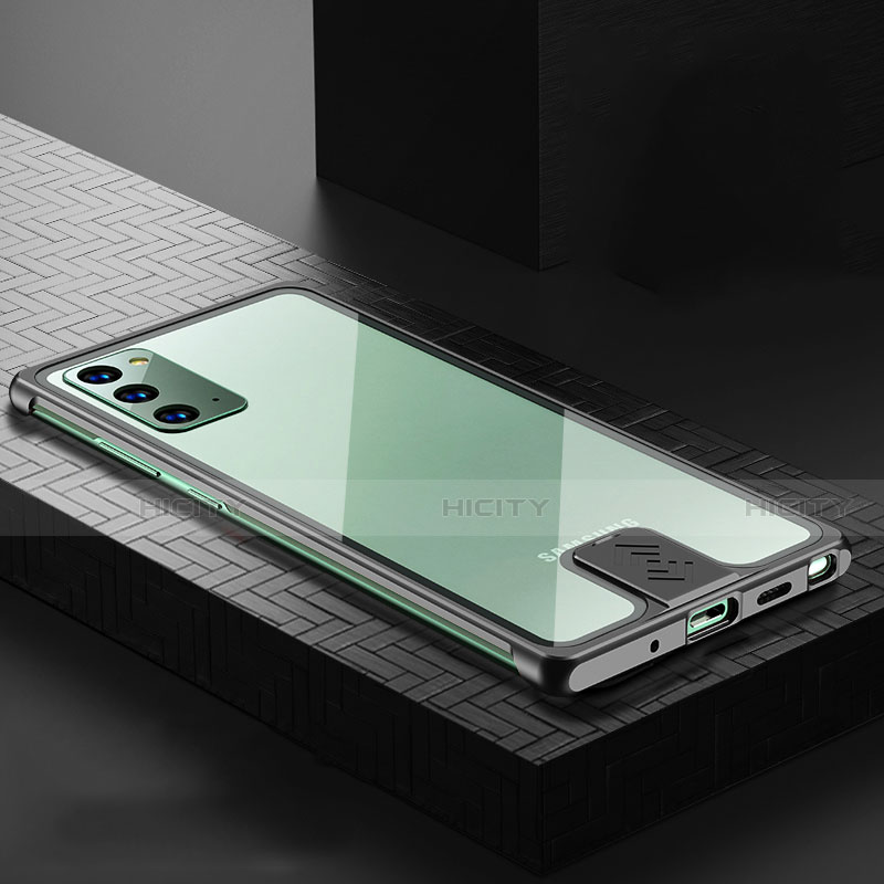 Samsung Galaxy Note 20 5G用ケース 高級感 手触り良い アルミメタル 製の金属製 カバー N03 サムスン ブラック