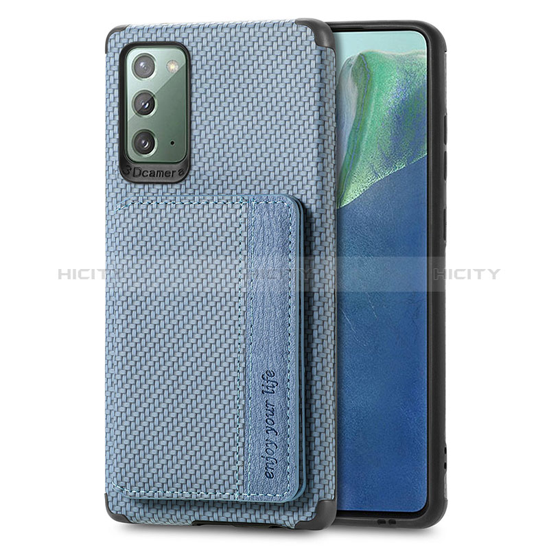 Samsung Galaxy Note 20 5G用極薄ソフトケース シリコンケース 耐衝撃 全面保護 マグネット式 バンパー S01D サムスン ネイビー