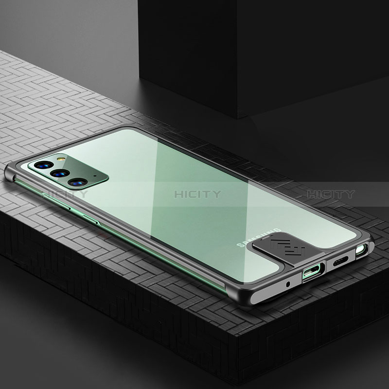 Samsung Galaxy Note 20 5G用ケース 高級感 手触り良い アルミメタル 製の金属製 カバー LK1 サムスン ブラック