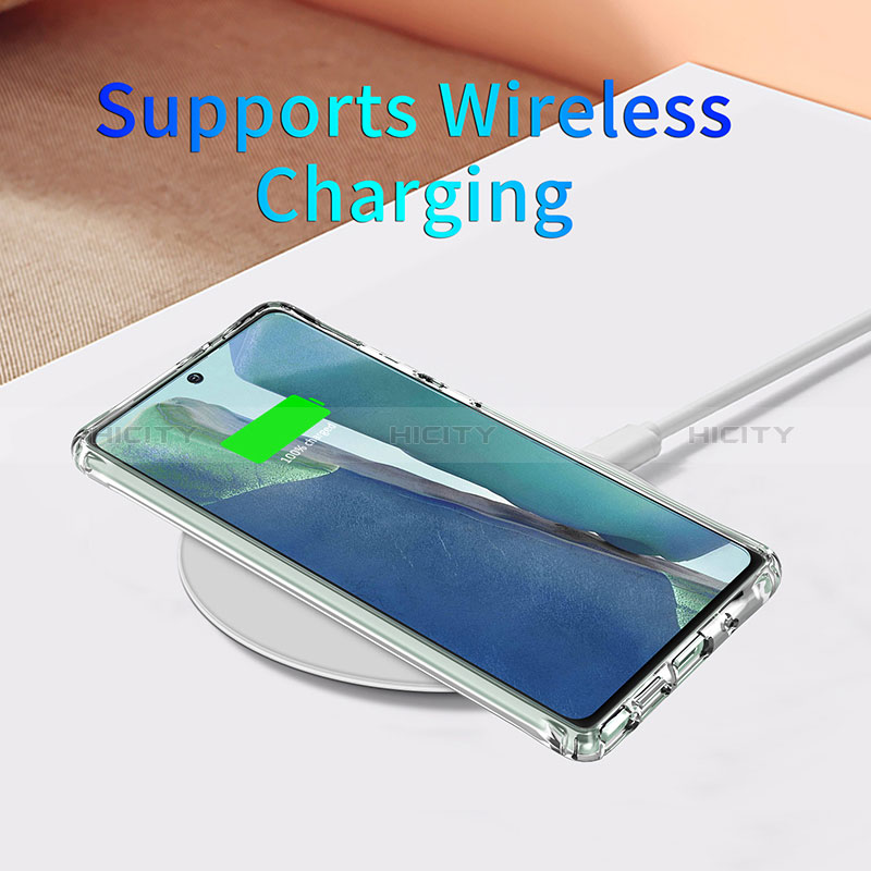 Samsung Galaxy Note 20 5G用極薄ソフトケース シリコンケース 耐衝撃 全面保護 クリア透明 K01 サムスン クリア