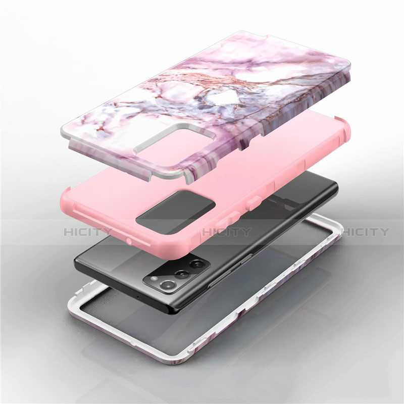 Samsung Galaxy Note 20 5G用ハイブリットバンパーケース プラスチック 兼シリコーン カバー 前面と背面 360度 フル N02 サムスン 