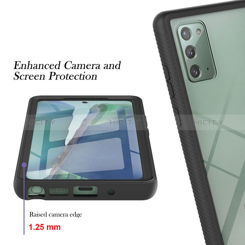 Samsung Galaxy Note 20 5G用360度 フルカバー ハイブリットバンパーケース クリア透明 プラスチック カバー YB2 サムスン 