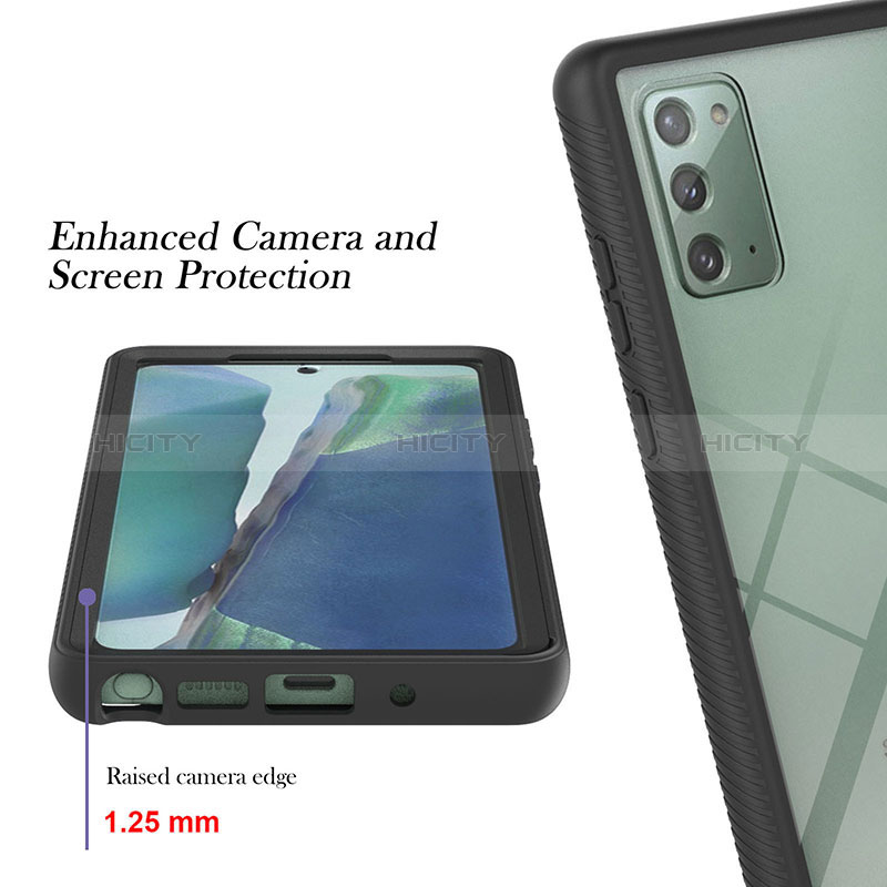 Samsung Galaxy Note 20 5G用360度 フルカバー ハイブリットバンパーケース クリア透明 プラスチック カバー YB1 サムスン 