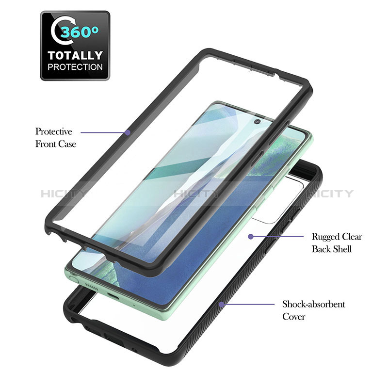 Samsung Galaxy Note 20 5G用360度 フルカバー ハイブリットバンパーケース クリア透明 プラスチック カバー YB1 サムスン 