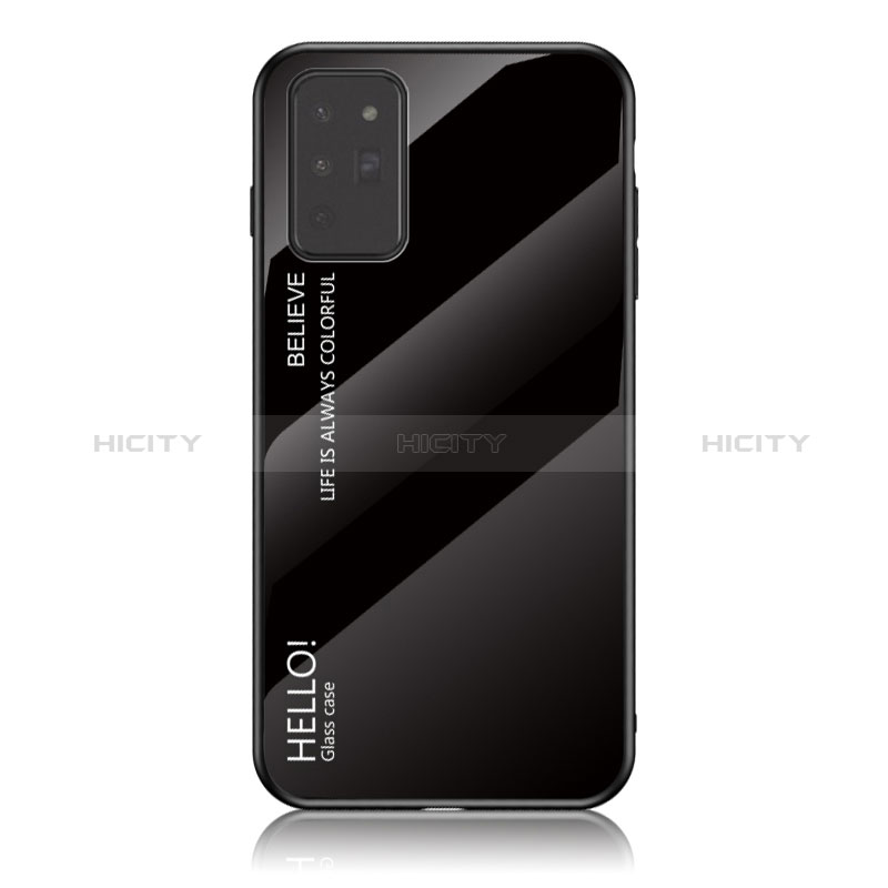 Samsung Galaxy Note 20 5G用ハイブリットバンパーケース プラスチック 鏡面 虹 グラデーション 勾配色 カバー LS1 サムスン 