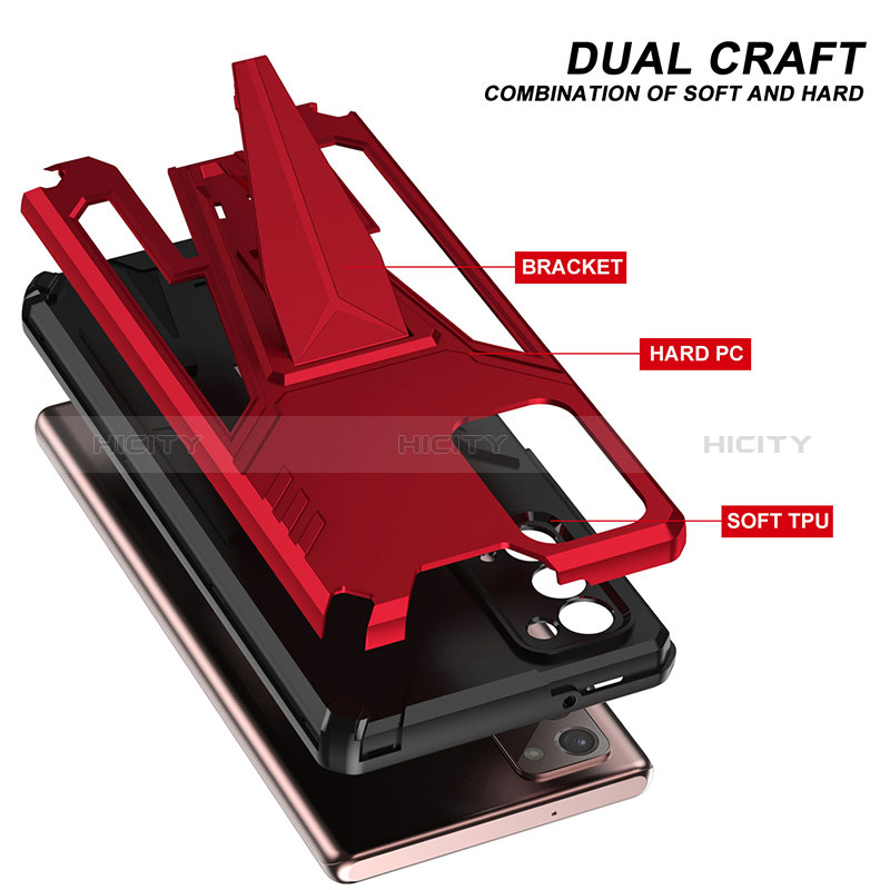 Samsung Galaxy Note 20 5G用ハイブリットバンパーケース スタンド プラスチック 兼シリコーン カバー MQ1 サムスン 