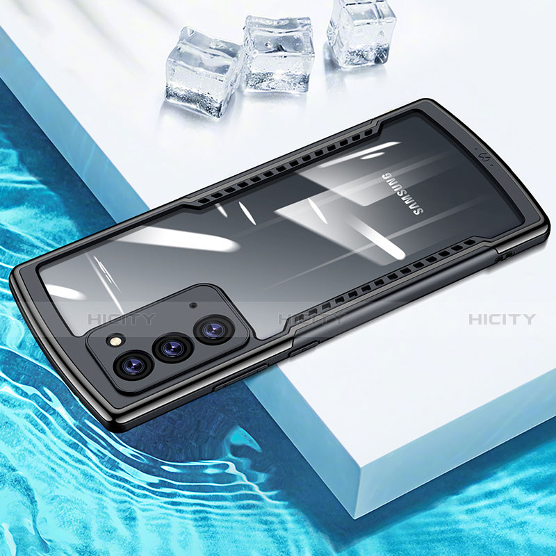Samsung Galaxy Note 20 5G用ハイブリットバンパーケース クリア透明 プラスチック 鏡面 カバー H01 サムスン 