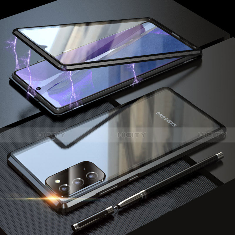 Samsung Galaxy Note 20 5G用ケース 高級感 手触り良い アルミメタル 製の金属製 360度 フルカバーバンパー 鏡面 カバー T01 サムスン 